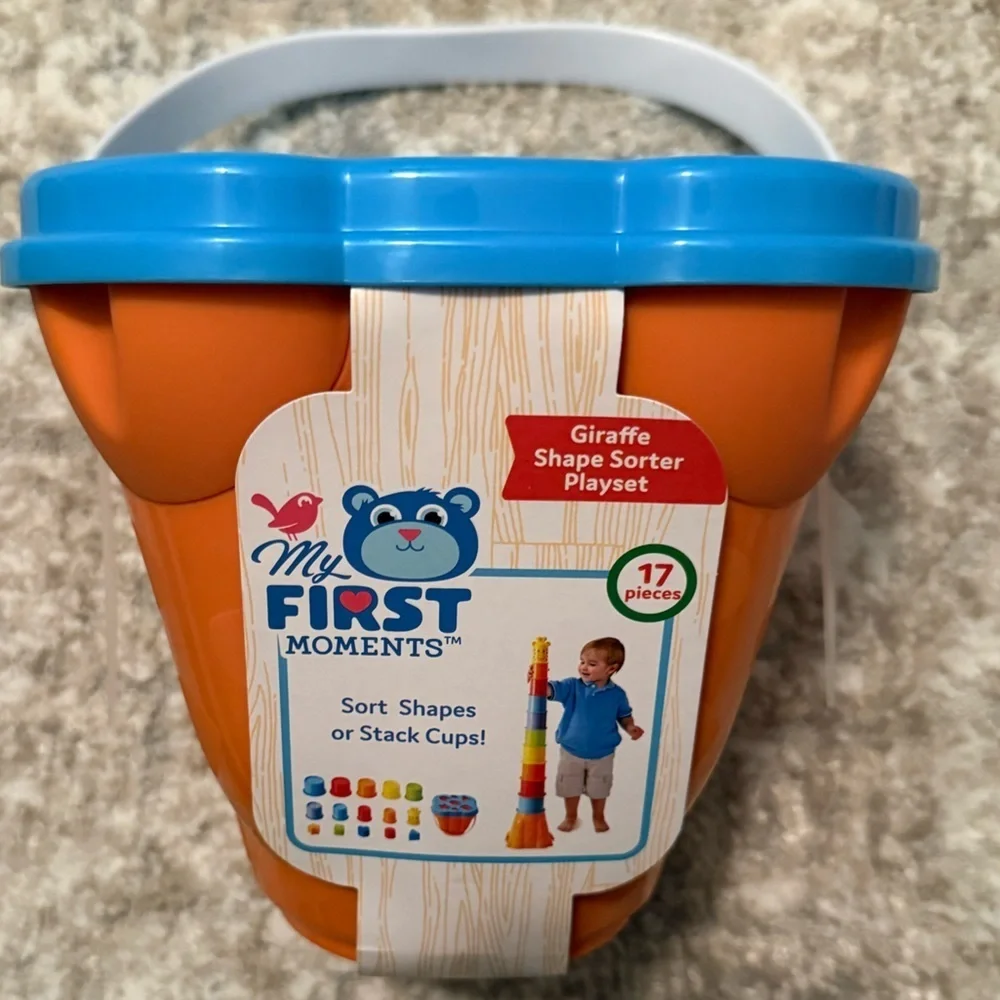 Orange and Blue Giraffe Shape Sorter Playset-NWT